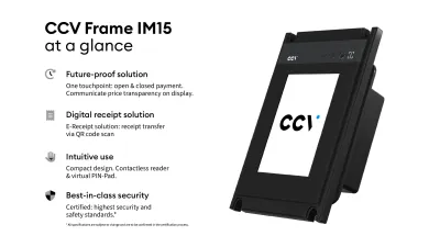 CCV Frame IM15 payment terminal at a glance