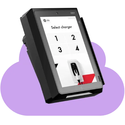 CCV IM30 payment terminal showing EV charging screen CCV IM30 payment terminal showing EV charging screen